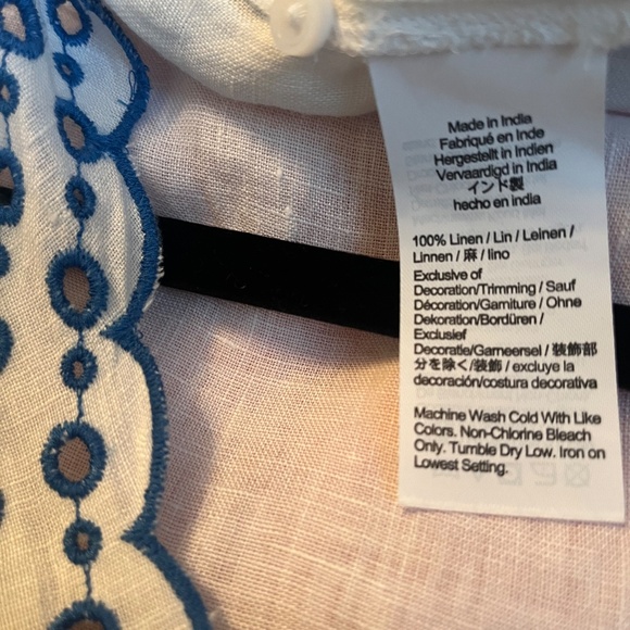 J Crew Linen Top White Eyelet Embroidered - Picture 7 of 7